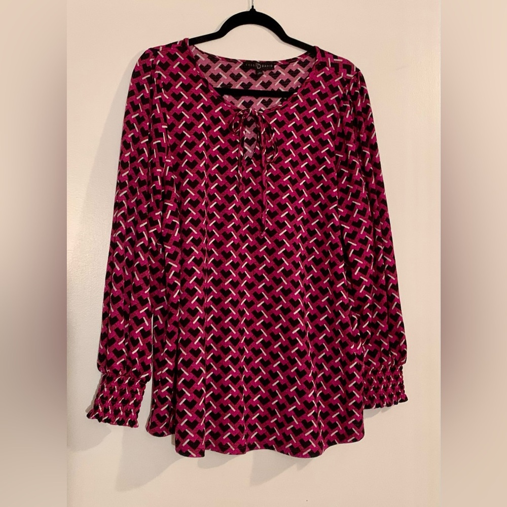 🍁030 FRED DUNNER plus fuschia ls blouse